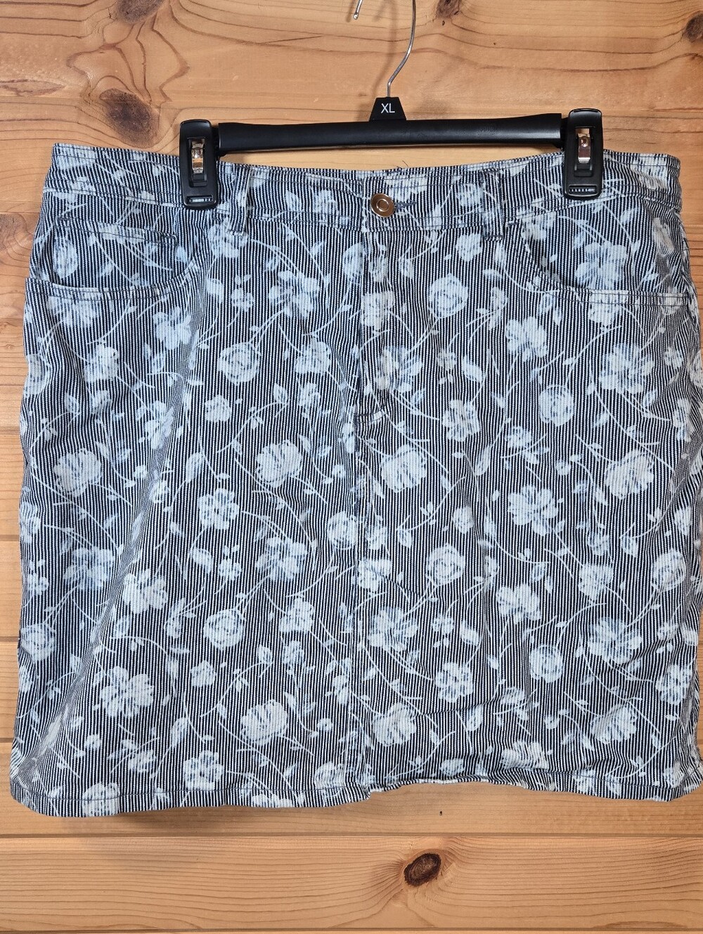 Christopher Banks Skort Size 16 Bundle of 2 Blue Floral Print Stretch Cotton Zip